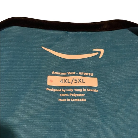 Amazon Lightweight Vest Men’s 4XL/5XL Blue Zip Up Mesh Breathable Workwear - Picture 4 of 8